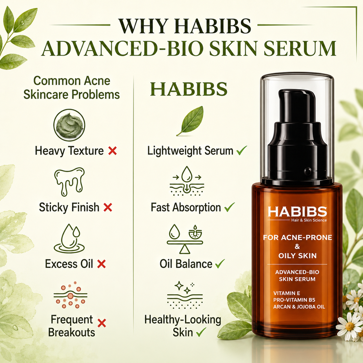 HABIBS Advanced-Bio Skin Serum for Acne-Prone & Oily Skin