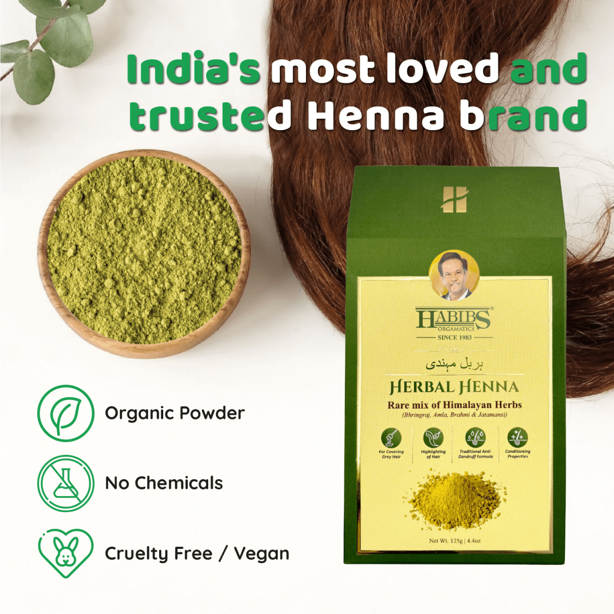 Natural Henna 125gm - Habibs Orgamatics
