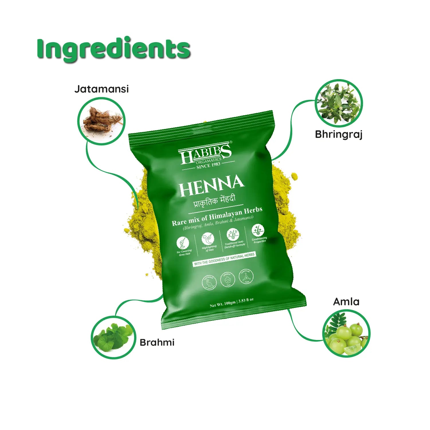 Natural Henna 100gm - Habibs Orgamatics