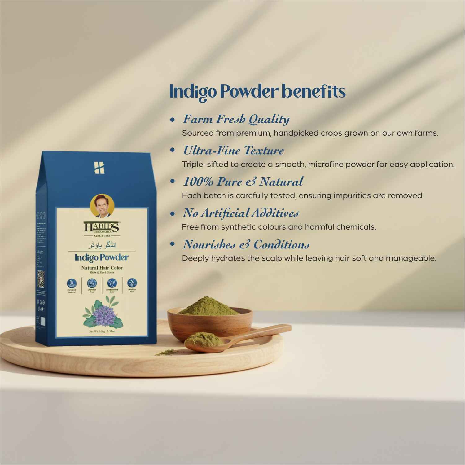 Habib's Orgamatics Natural Dye for Black Hair – Henna & Indigo Powder Combo Pack - Habibs Orgamatics