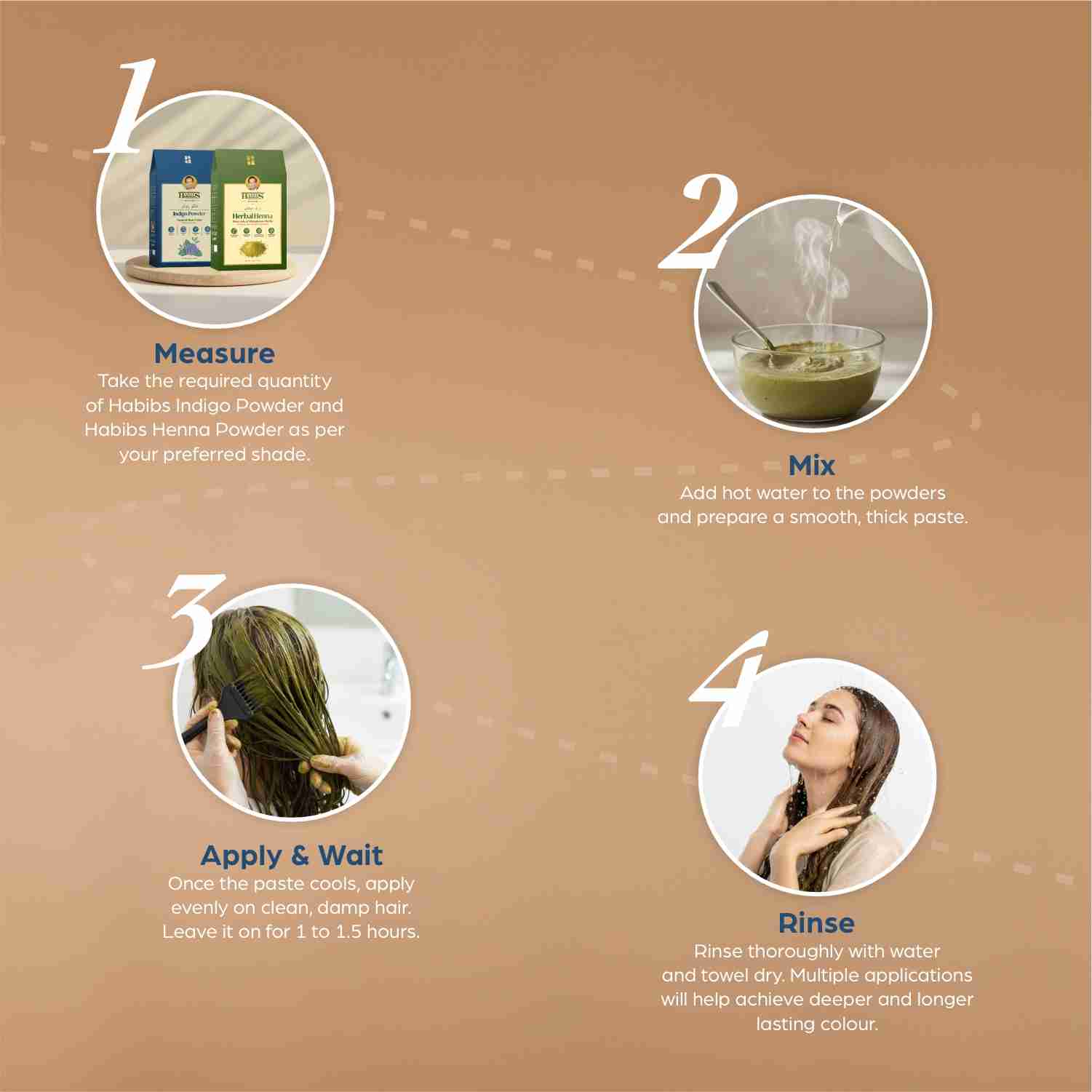 Habib's Orgamatics Natural Dye for Black Hair – Henna & Indigo Powder Combo Pack - Habibs Orgamatics