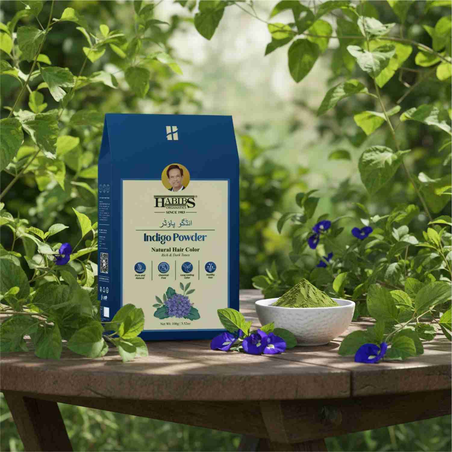 Habib's Orgamatics Natural Dye for Black Hair – Henna & Indigo Powder Combo Pack - Habibs Orgamatics