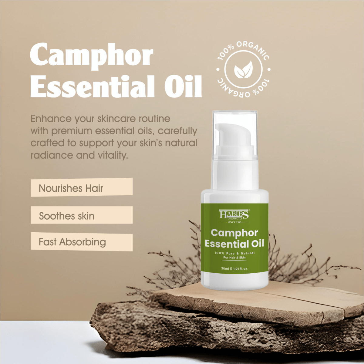 Camphor Essential Oil - Habibs Orgamatics