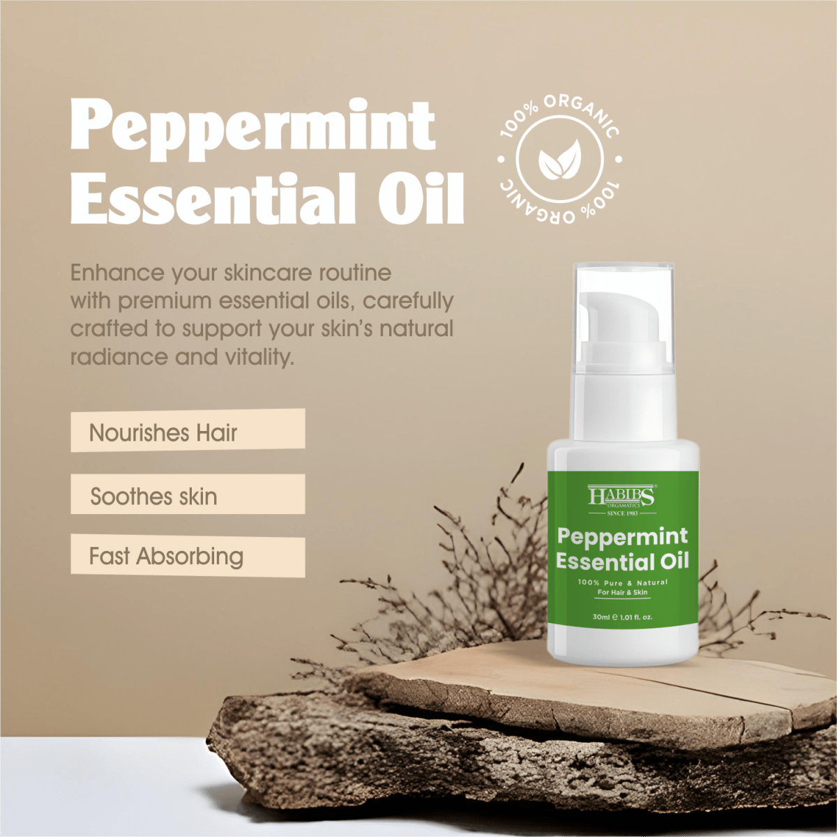 Peppermint Essential Oil - Habibs Orgamatics