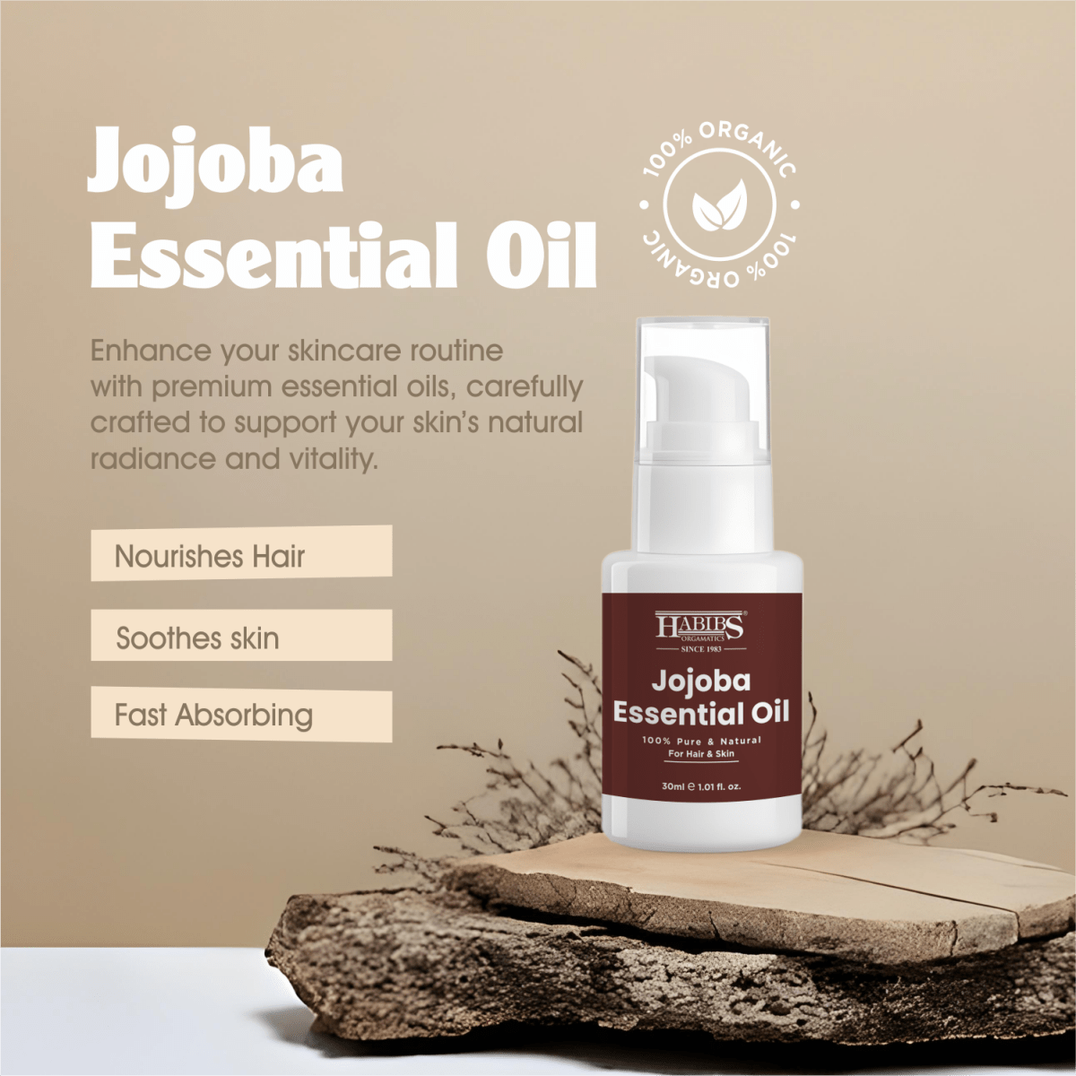 Jojoba Essential Oil - Habibs Orgamatics