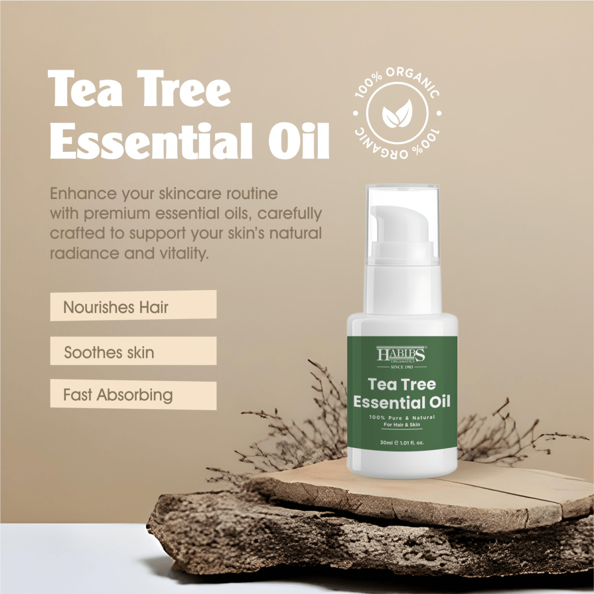 Tea Tree Essential Oil - Habibs Orgamatics