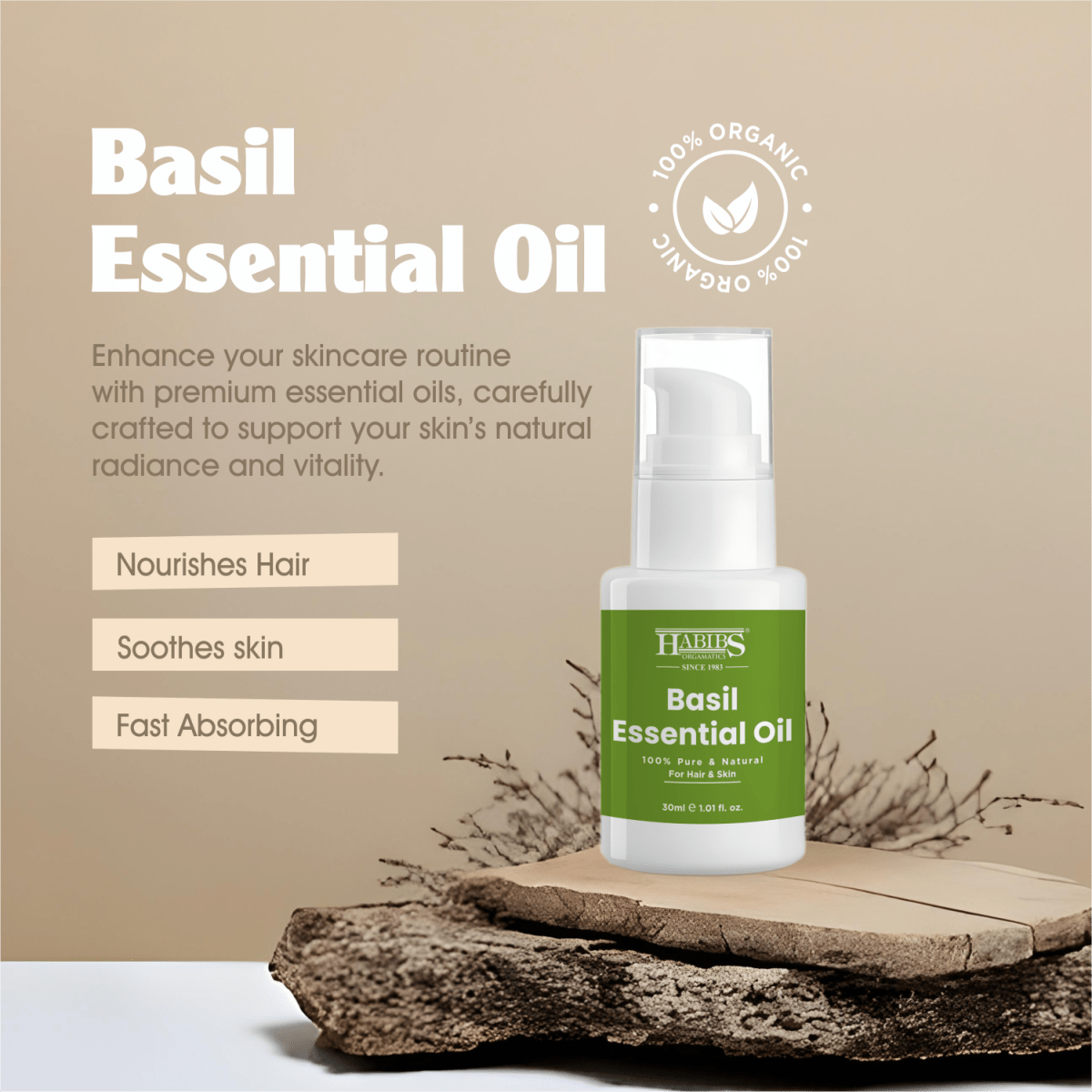 Basil Essential Oil - Habibs Orgamatics