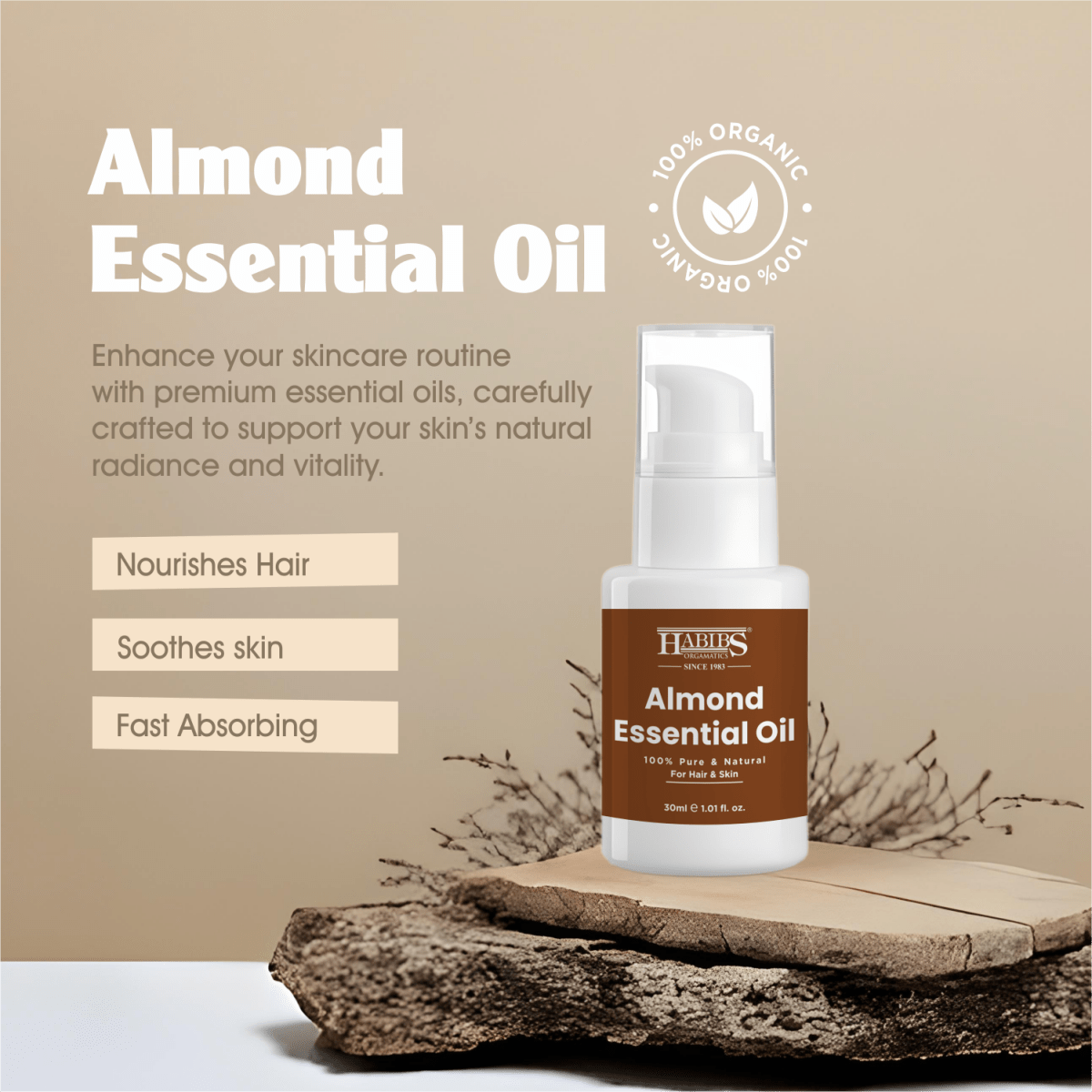 Almond Essential Oil - Habibs Orgamatics