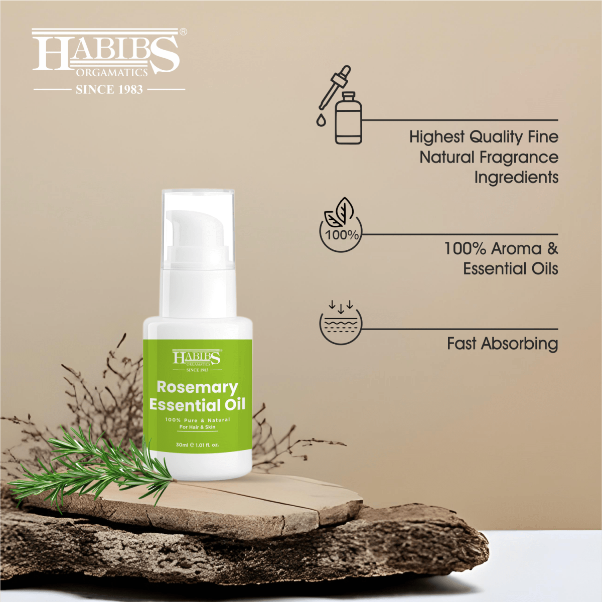 Rosemary Essential Oil - Habibs Orgamatics