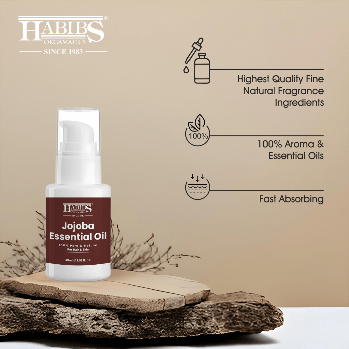 Jojoba Essential Oil - Habibs Orgamatics