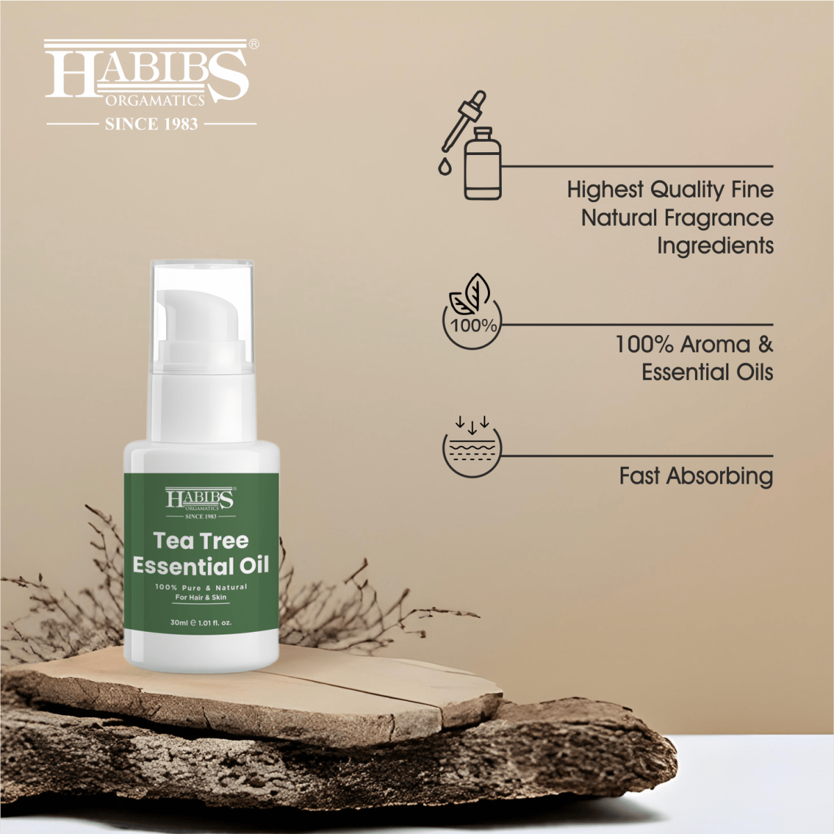 Tea Tree Essential Oil - Habibs Orgamatics