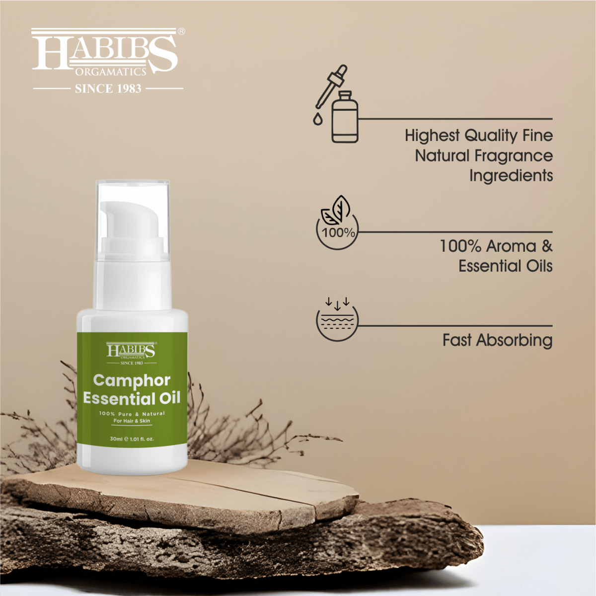 Camphor Essential Oil - Habibs Orgamatics