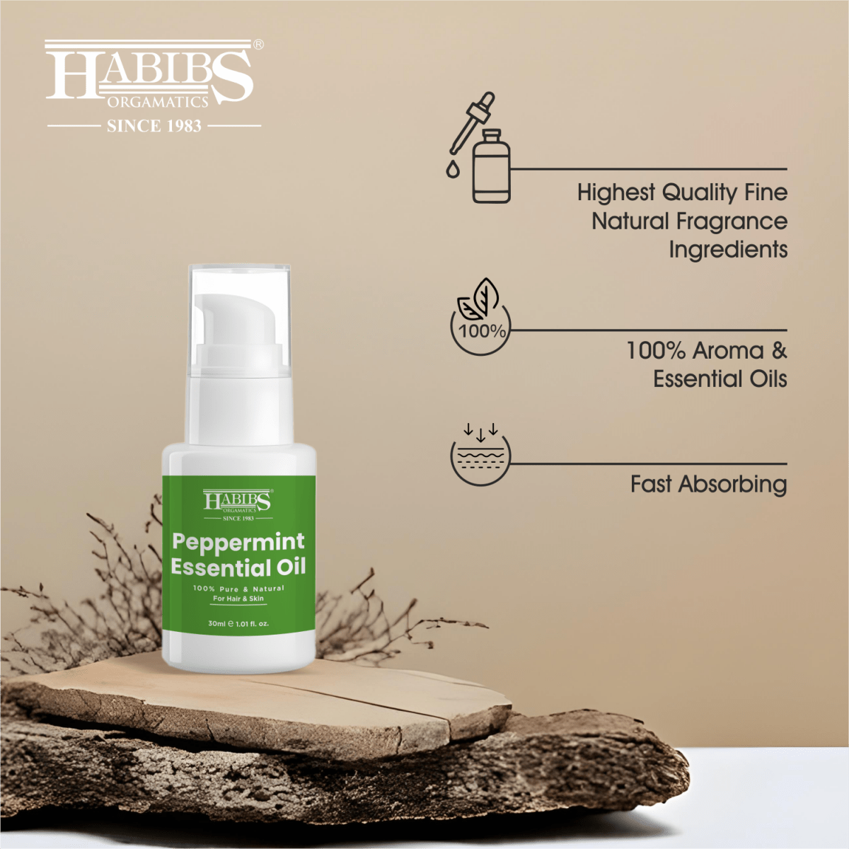 Peppermint Essential Oil - Habibs Orgamatics