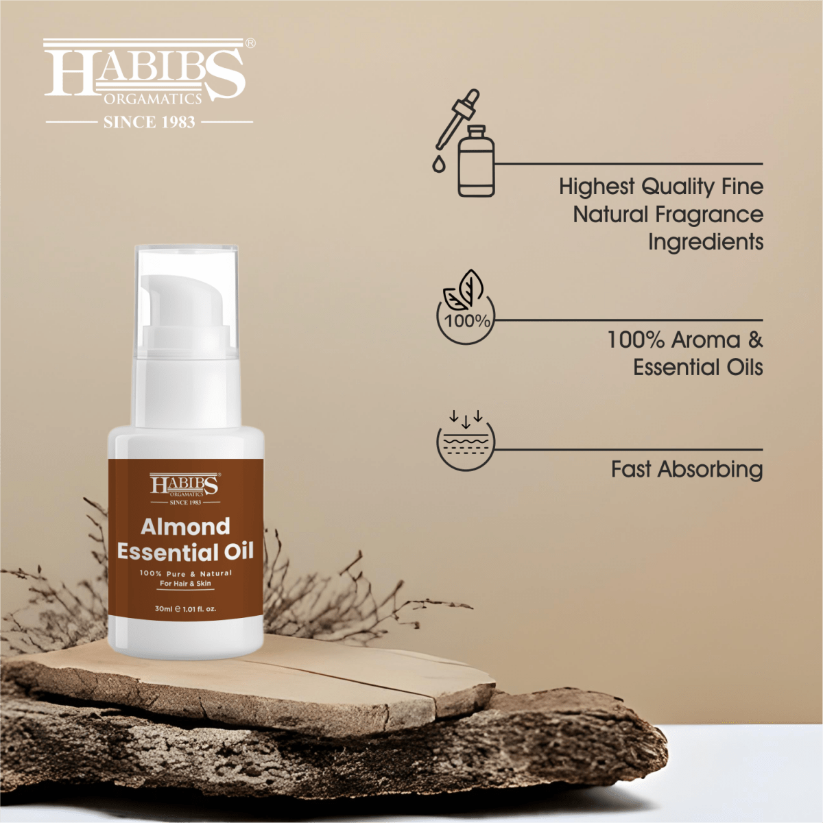Almond Essential Oil - Habibs Orgamatics