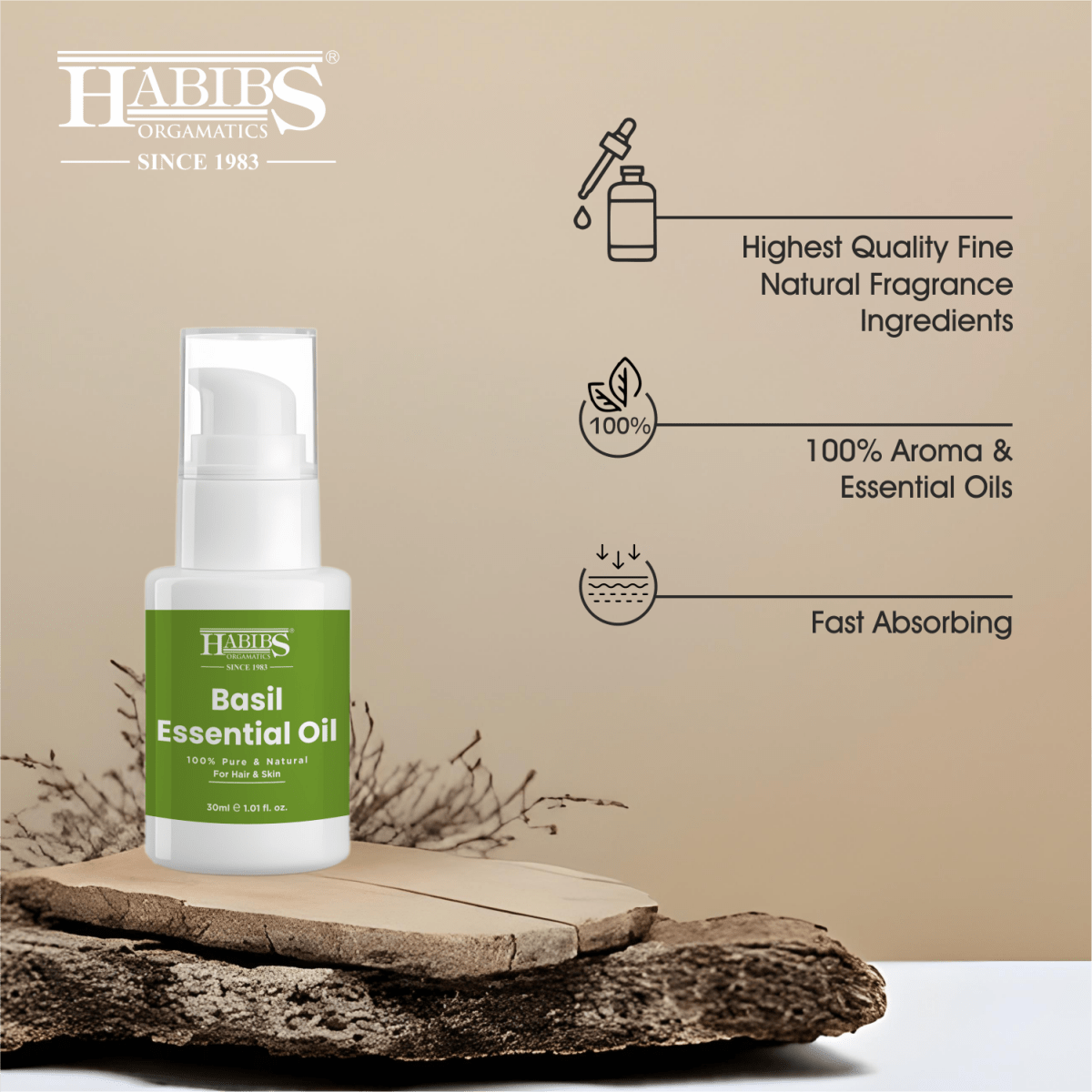 Basil Essential Oil - Habibs Orgamatics