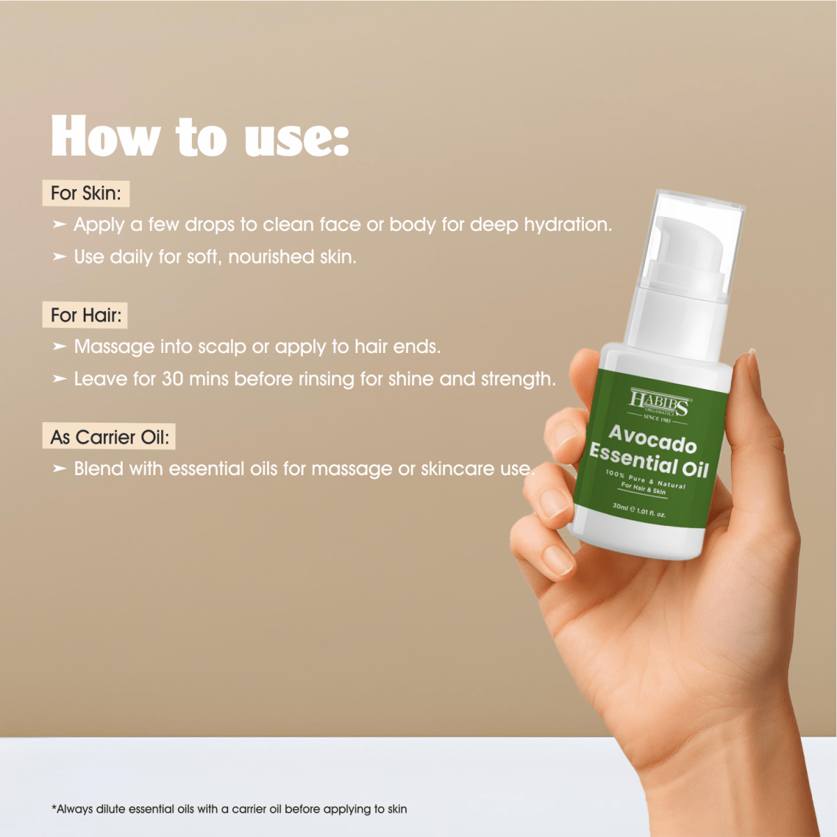 Avocado Essential Oil - Habibs Orgamatics