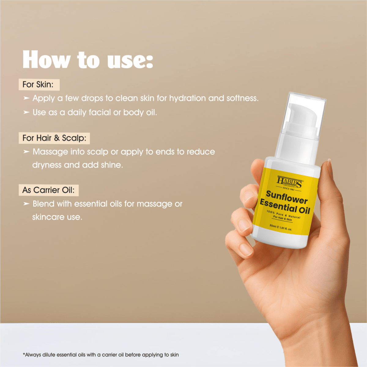 Sunflower Essential Oil - Habibs Orgamatics