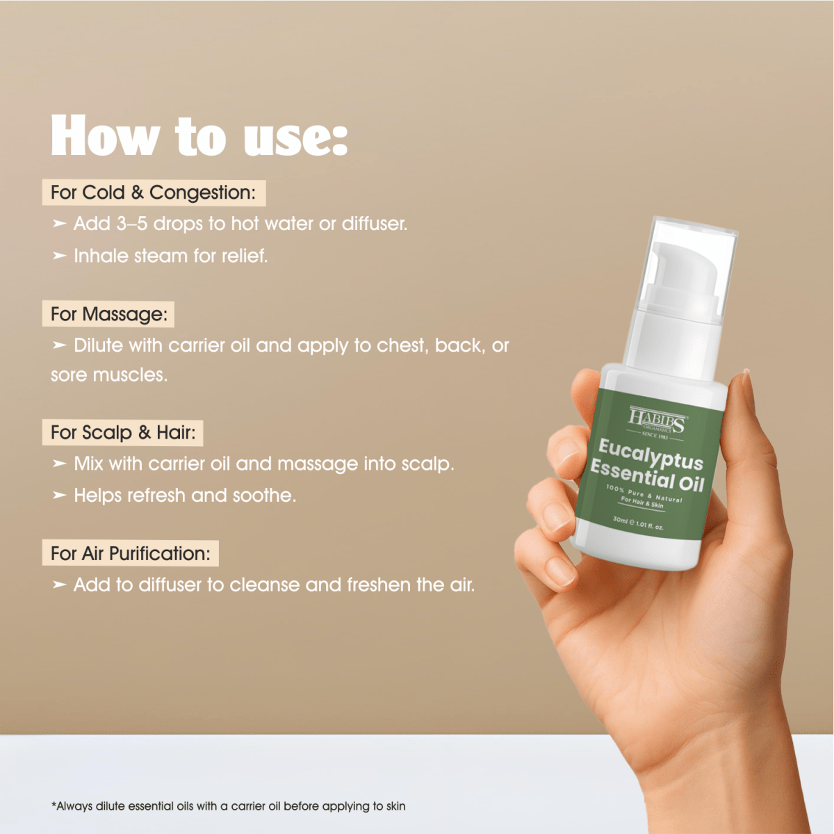 Eucalyptus Essential Oil - Habibs Orgamatics