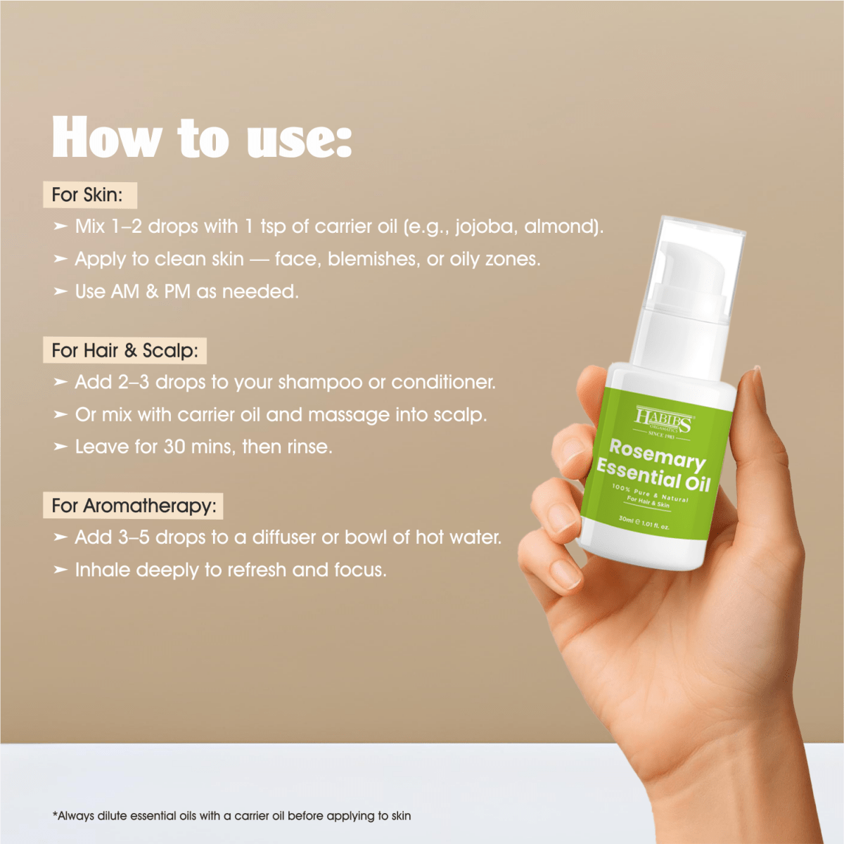 Rosemary Essential Oil - Habibs Orgamatics