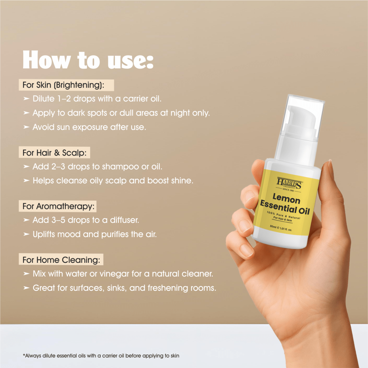 Lemon Essential Oil - Habibs Orgamatics