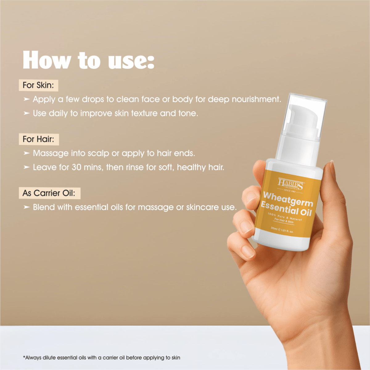 Wheatgerm Essential Oil - Habibs Orgamatics